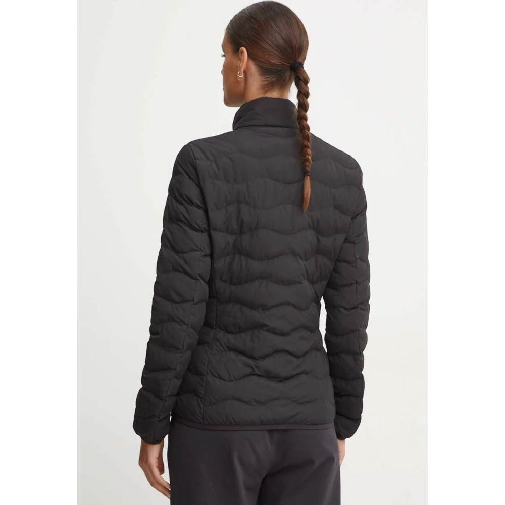 Emporio Armani EA7 Lichtgewicht Zwarte Gewatteerde Jas Black Dames