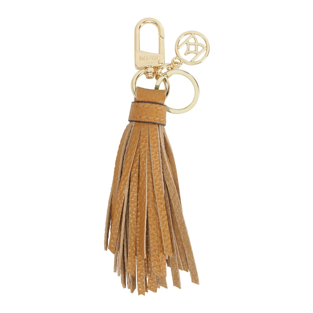 Kazar Lichtbruine sleutelhanger met kwastjes en monogram Brown Dames