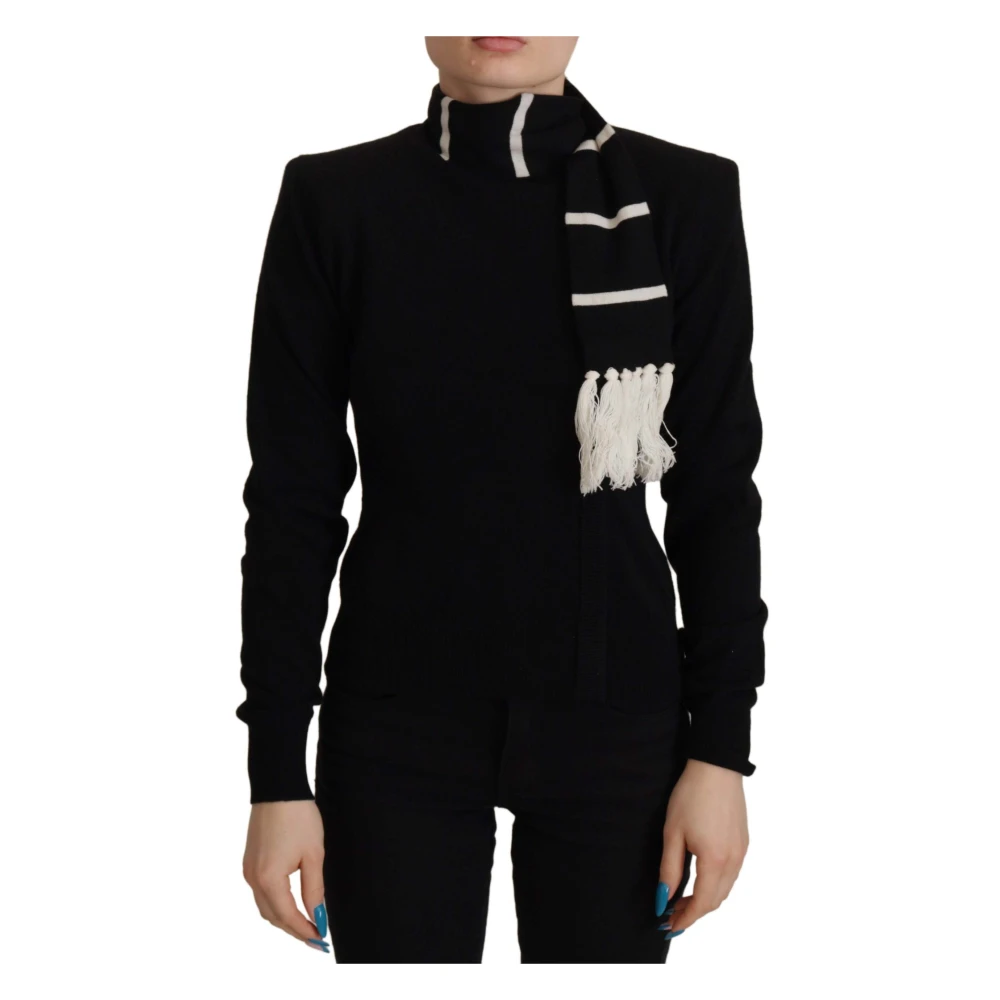 Dolce & Gabbana Women's Black Elegant Cashmere Turtleneck Jumper - Cashmere Knitwear - Xs - Knitwear