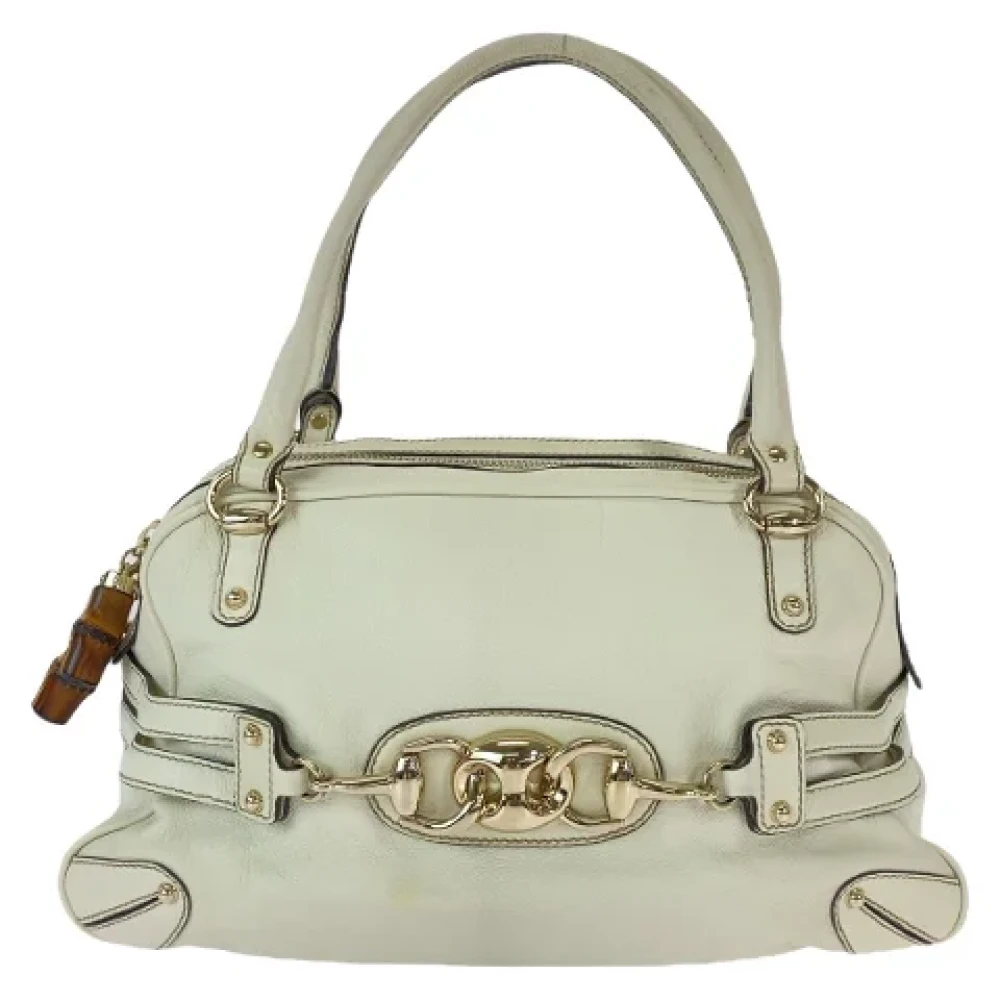 Gucci Vintage Pre-owned Leather handbags Beige Dames