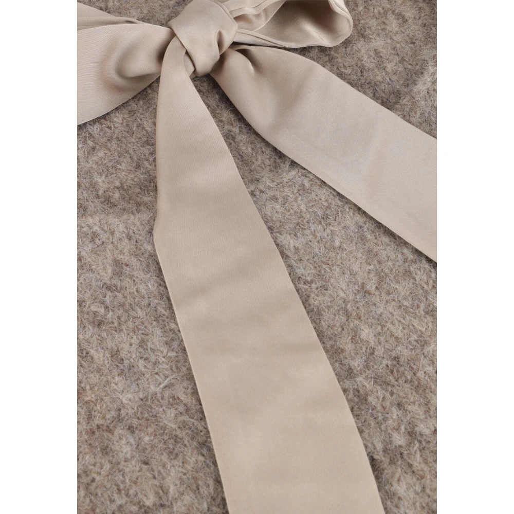 Co'Couture Grijze Ribgebreide Trui met Strikdetail Gray Dames