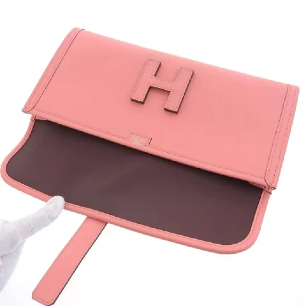 Hermès Vintage Pre-owned Leather clutches Pink Dames