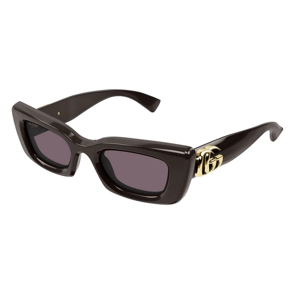 Gucci Brown Sunglasses, Unisex, 49 Mm, Cat-Eye Rectangular Sunglasses
