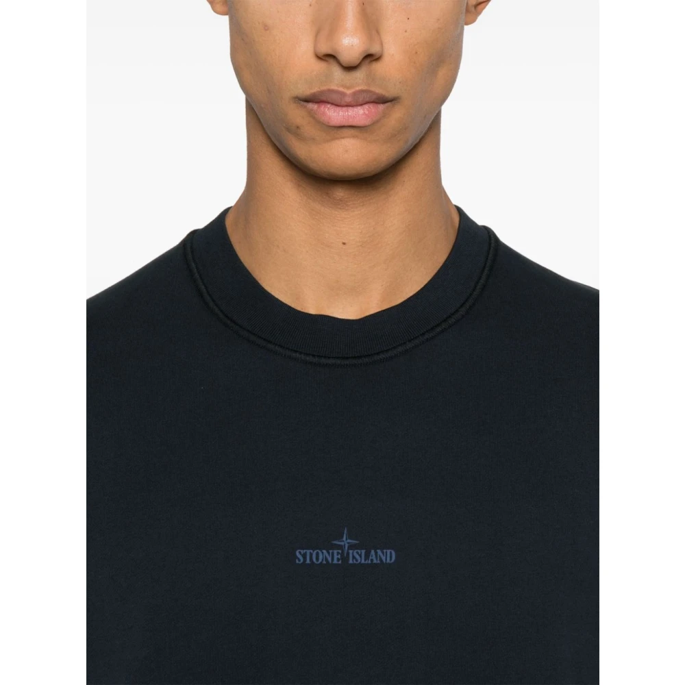 Stone Island Blauwe Sweatshirt voor Mannen Blue Heren