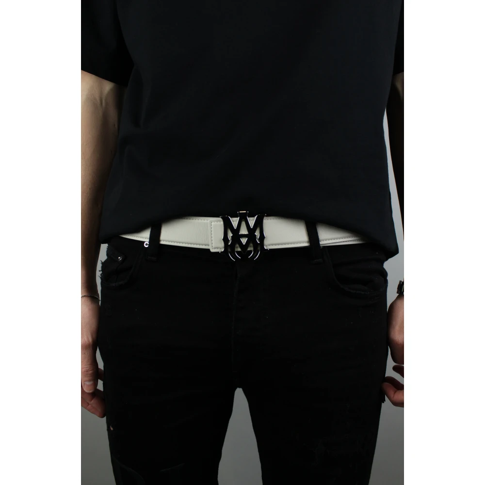 Amiri Luxe Nappa leren riem 'Alabaster' White Heren