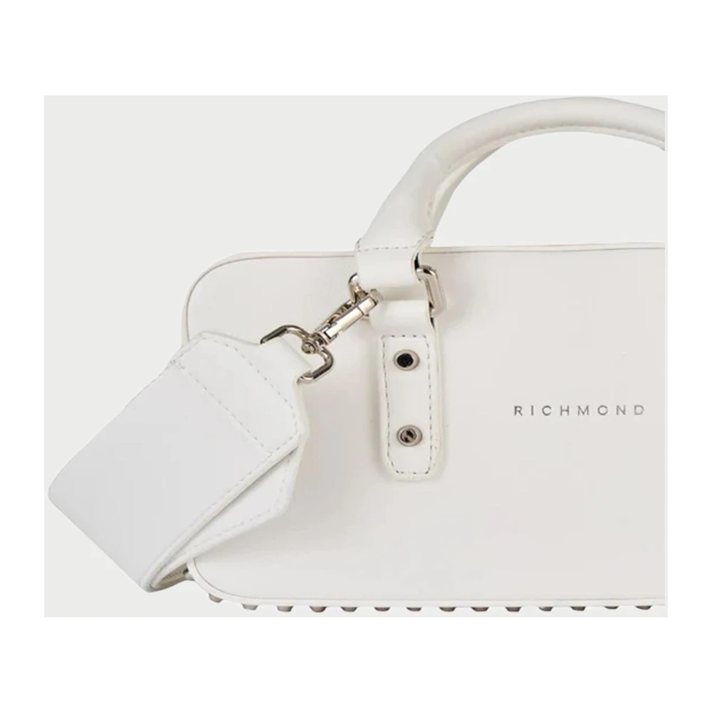 John Richmond Witte Eco-lederen Handtas met Afneembare Band White Dames