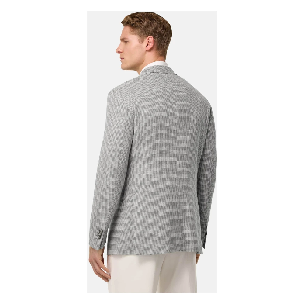 Boggi Milano Lichtgrijze jas van stretch linnen en wol Gray Heren