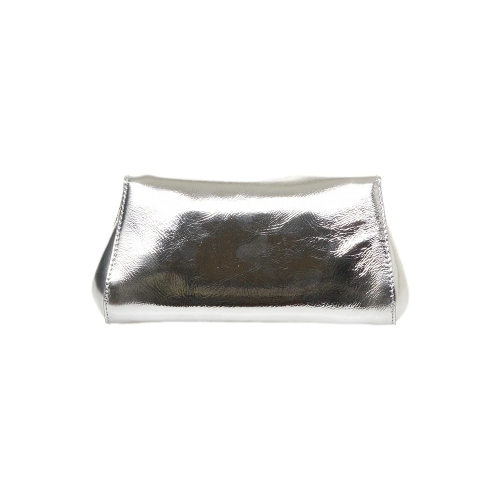 Orciani Zilveren Metallic Clutch Gossip Vanity Gray Dames