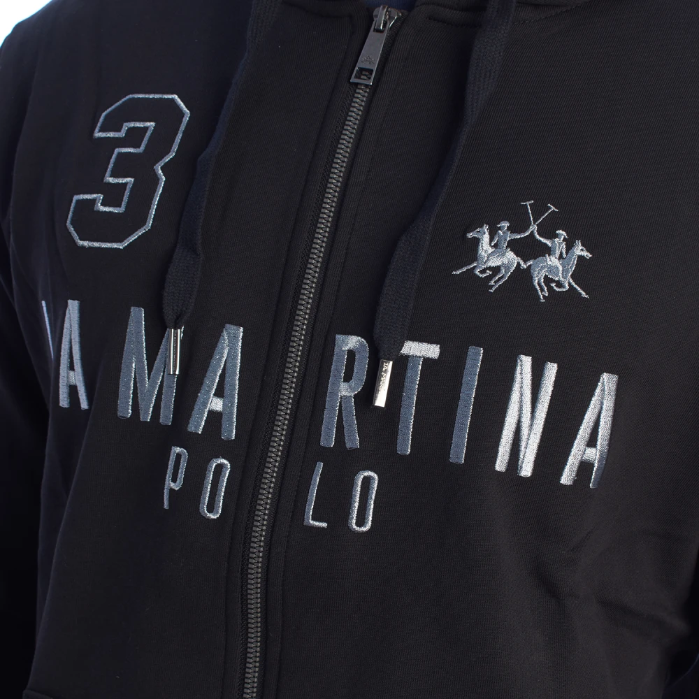 LA MARTINA Hoodie met rits Black Heren