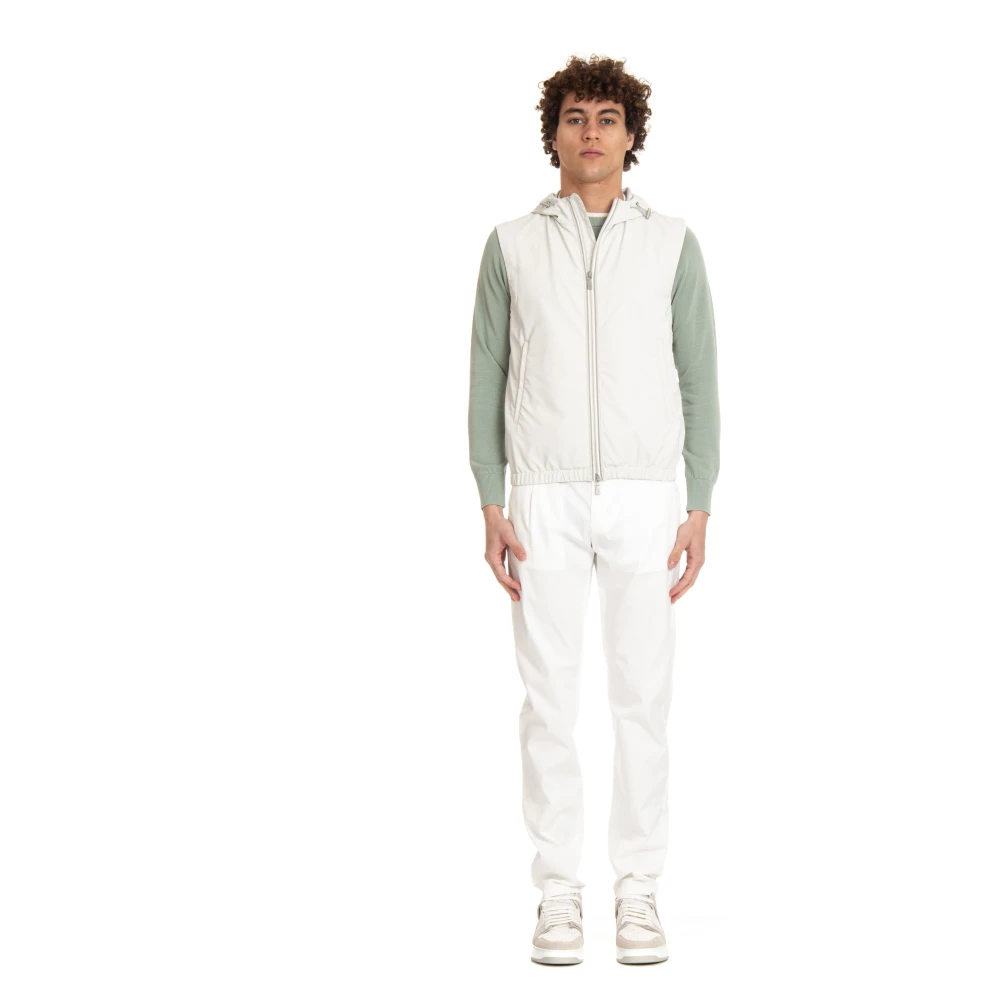 Eleventy Sand Gilet met Dubbele Rits White Heren