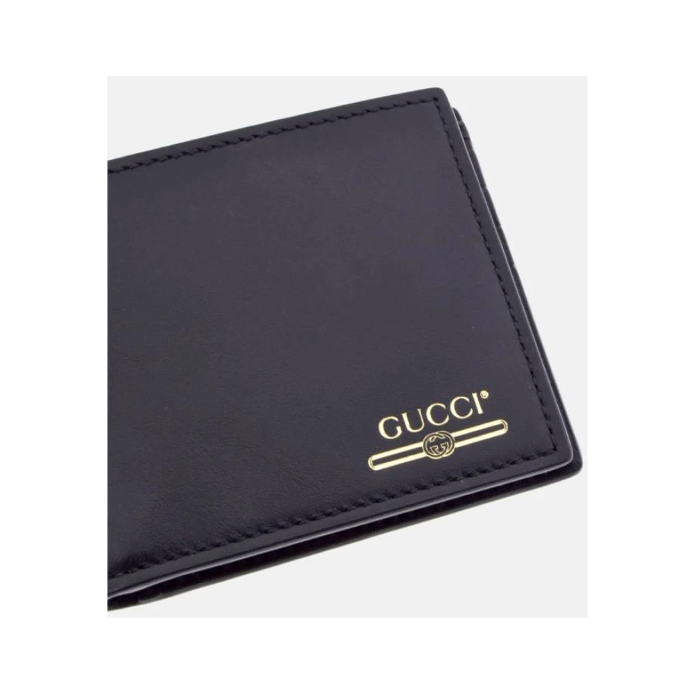 Gucci Klassieke Zwarte Leren Portemonnee Black Heren
