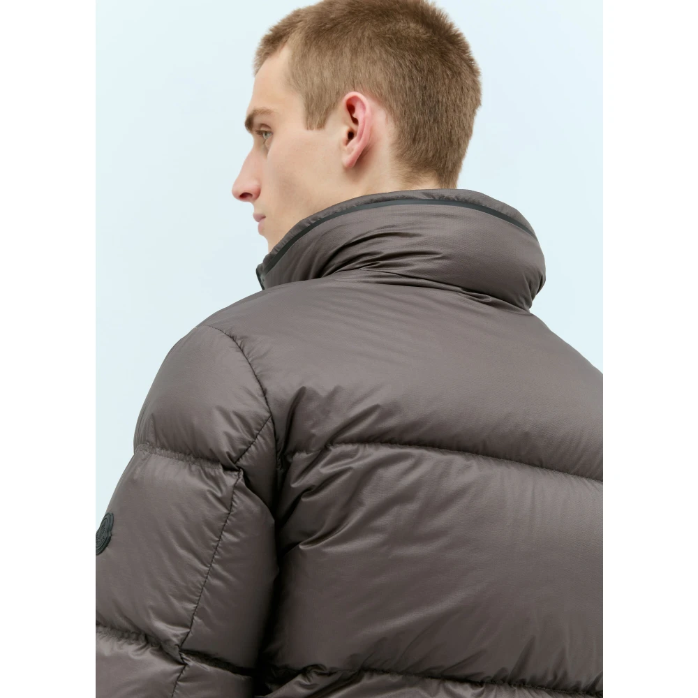 Moncler Ripstop Donsjack met Afneembare Capuchon Brown Heren