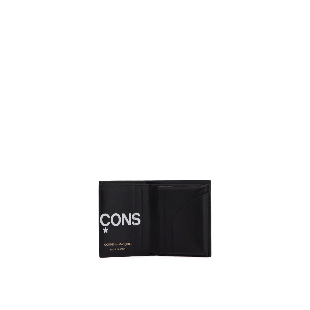 Comme des Garçons Maxi Logo Leren Bifold Portemonnee Black Unisex