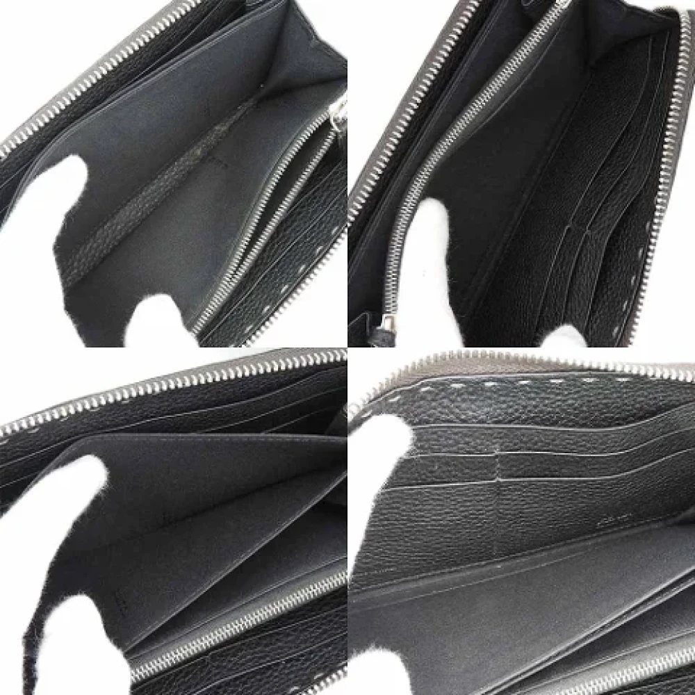 Fendi Vintage Pre-owned Leather wallets Gray Dames