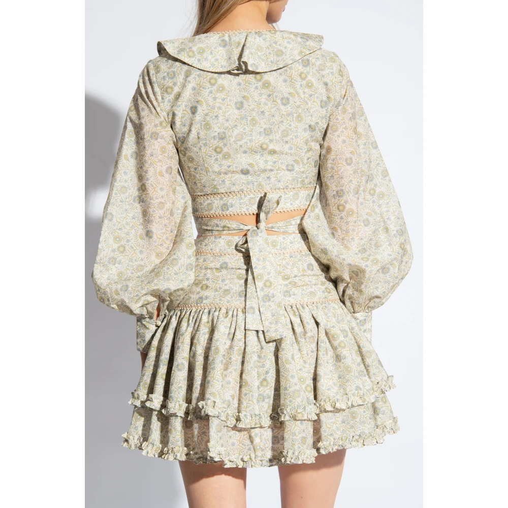 Ixiah Dahlia cropped top Beige Dames
