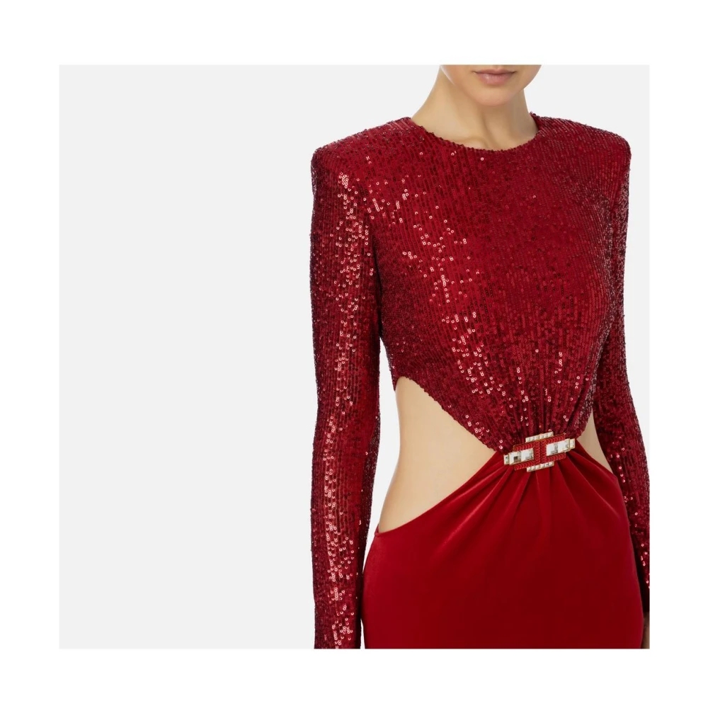 Elisabetta Franchi Stijlvolle Polyester Jurk Red Dames