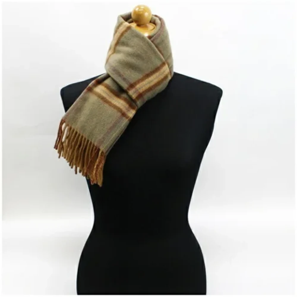 Burberry Vintage Pre-owned Wool scarves Brown Dames