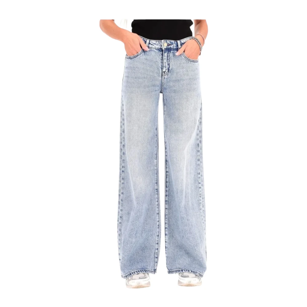 Armani Exchange Women's Blue Tejano 5-Pocket Pant - Wide Jeans - W28 - Jeans