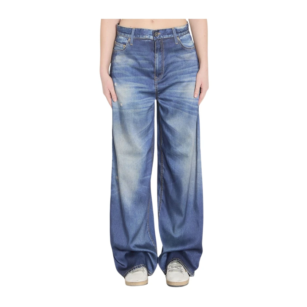 Golden Goose Women's Blue Wide-Leg Jeans, Wide Jeans, S, Jeans