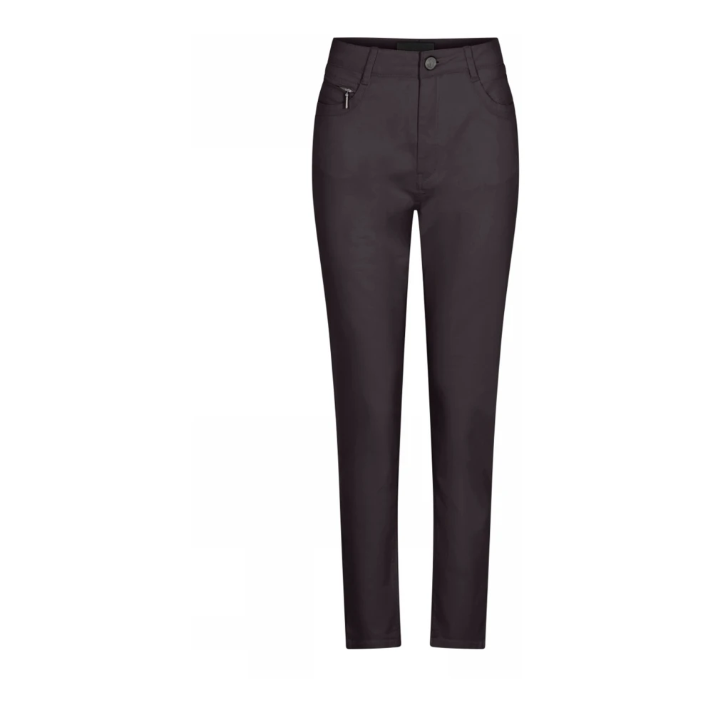 C.Ro Donkergrijze Suzanne Broek met Ritsdetail Gray Dames