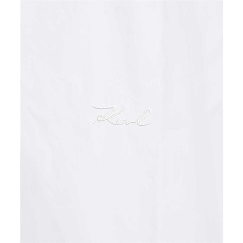 Karl Lagerfeld Katoenen Shirt met Rhinestone Logo White Dames