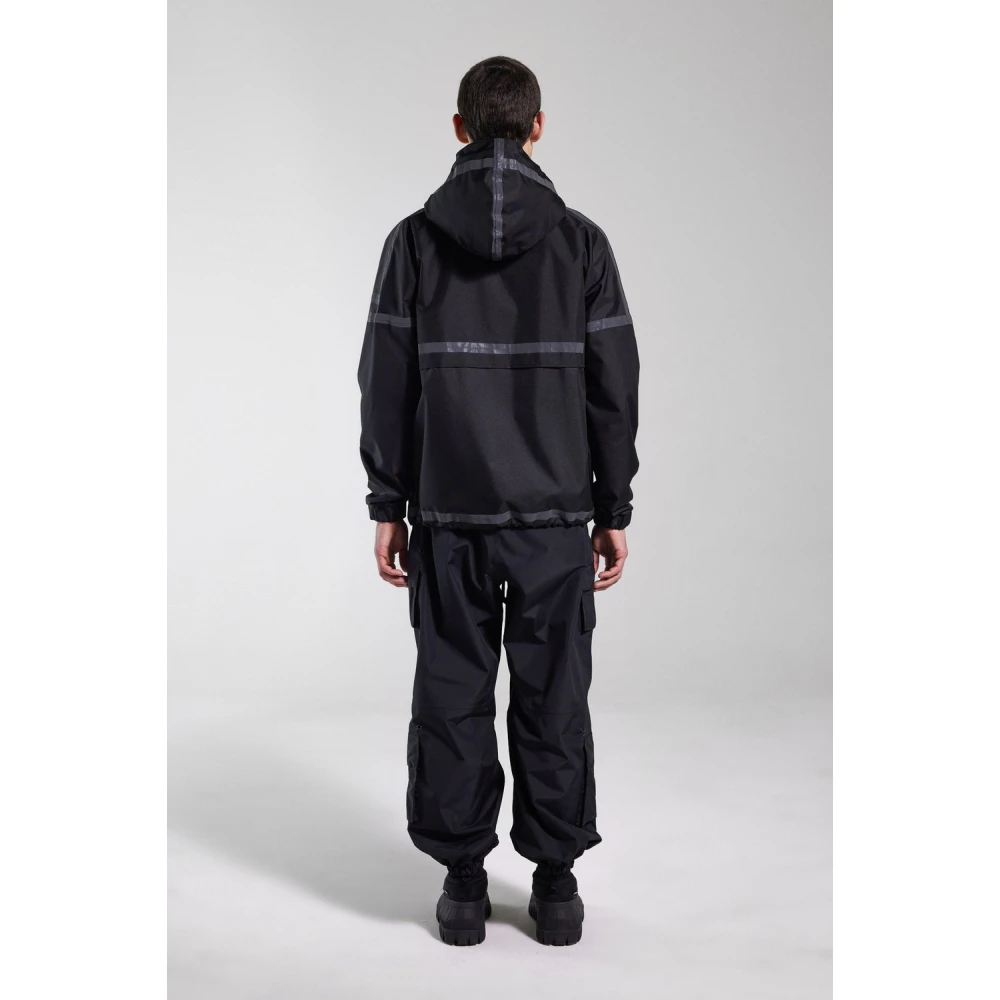 Stutterheim Korte capuchon regenjas met rits Black Heren