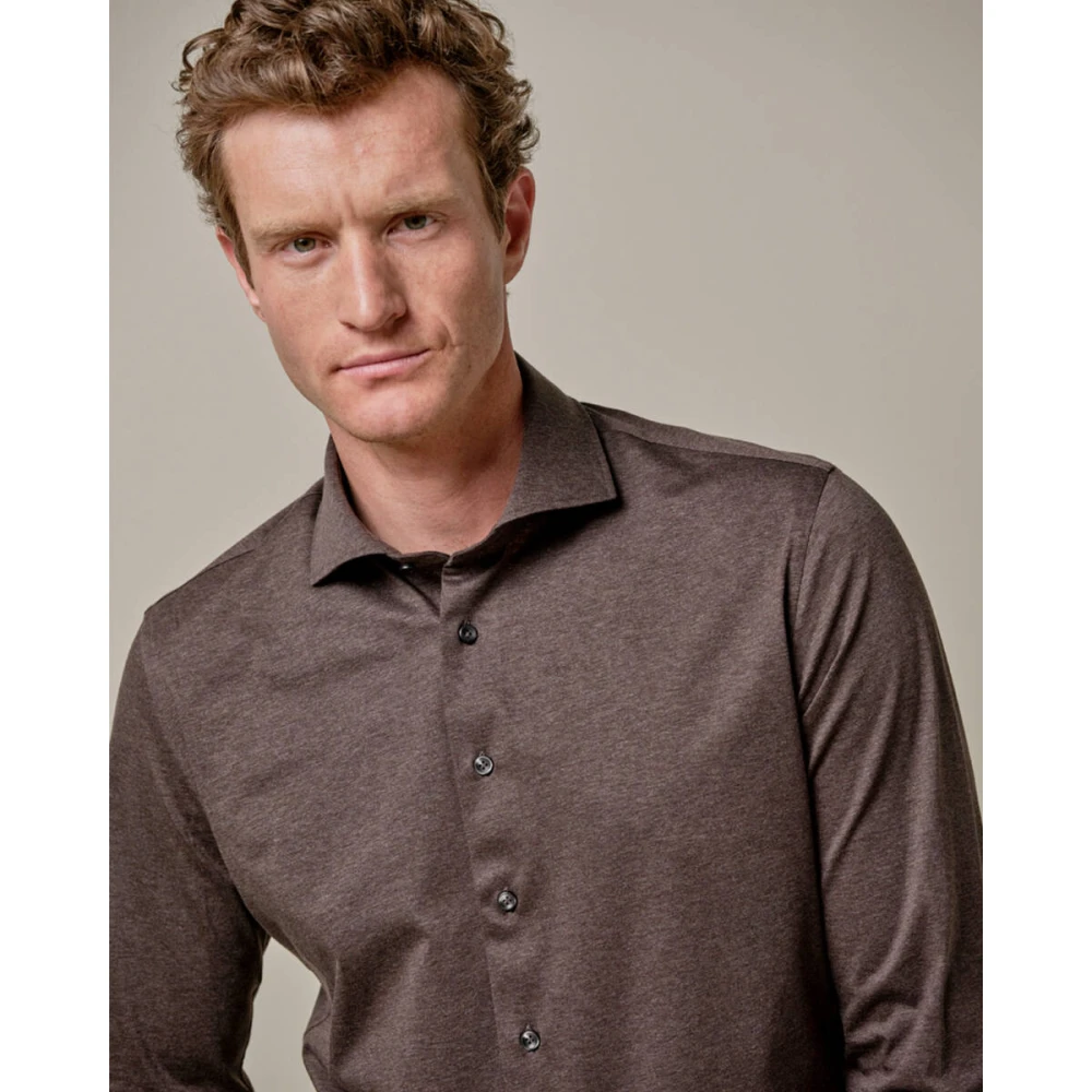 Profuomo Cutaway Overhemd Bruin Brown Heren