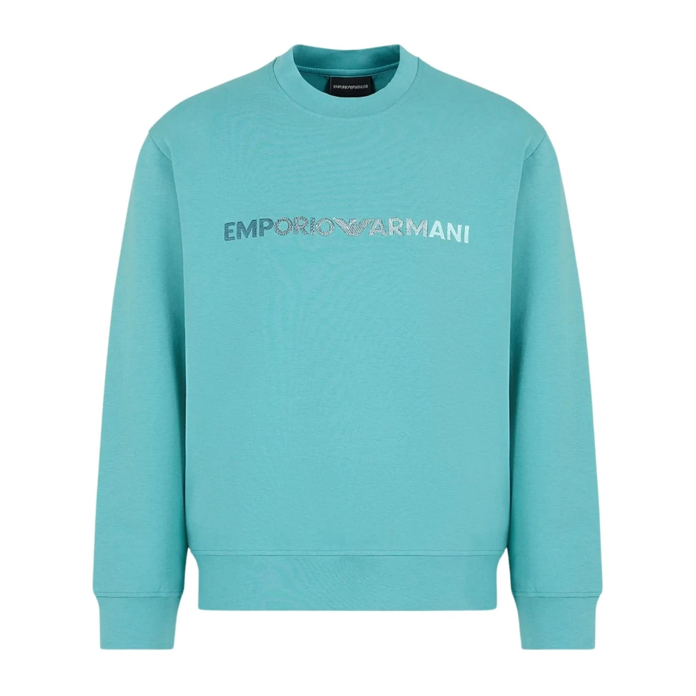 Emporio Armani Heren Sweatshirt met Logo Print Green Heren