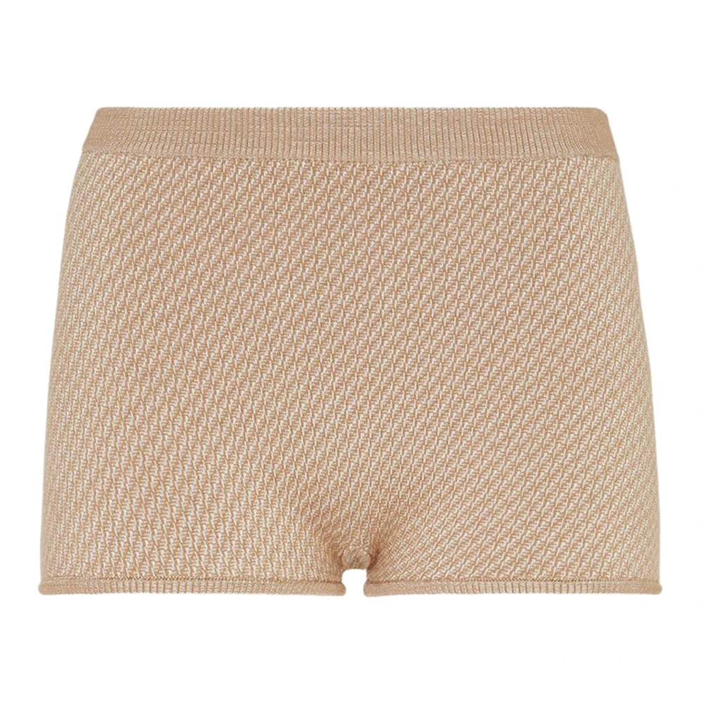 Fendi Iconische Beige Shorts met FF Motief Beige Dames