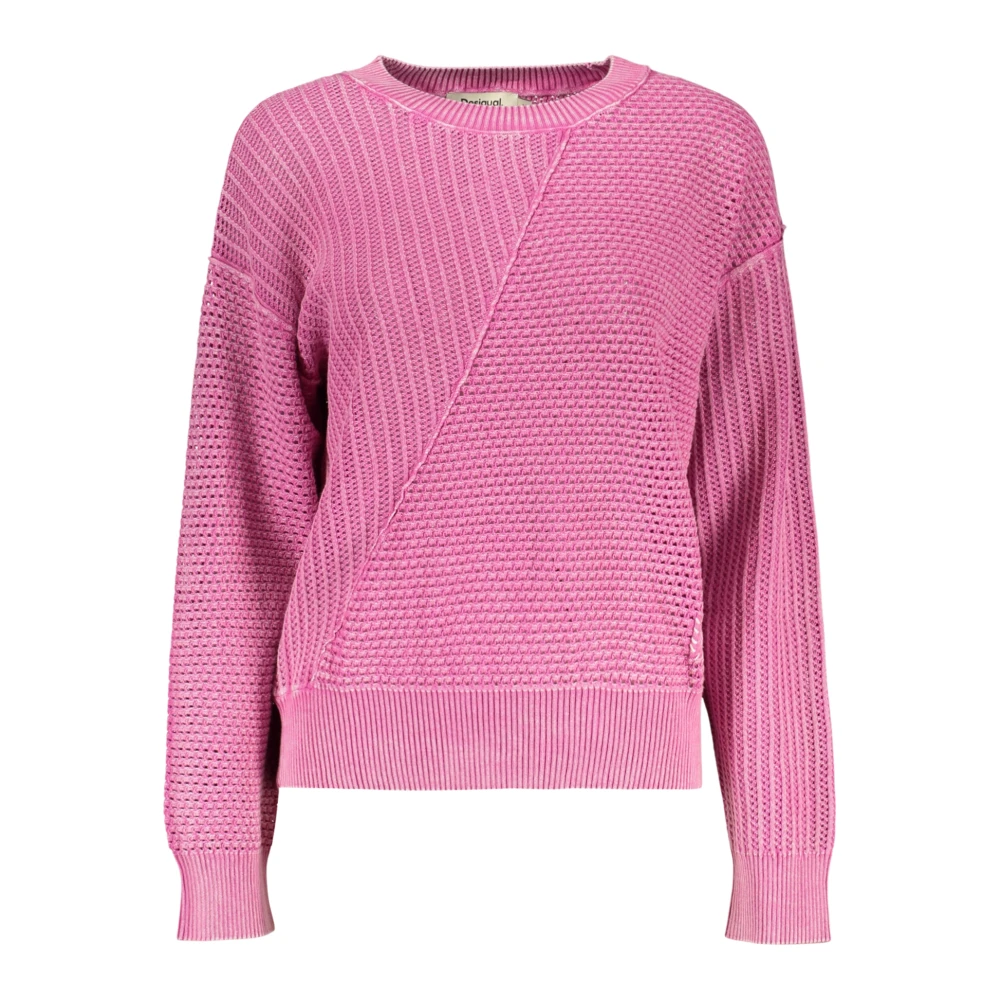 Desigual Women's Pink Round-Neck Knitwear - Round-Neck Knitwear - M - Knitwear