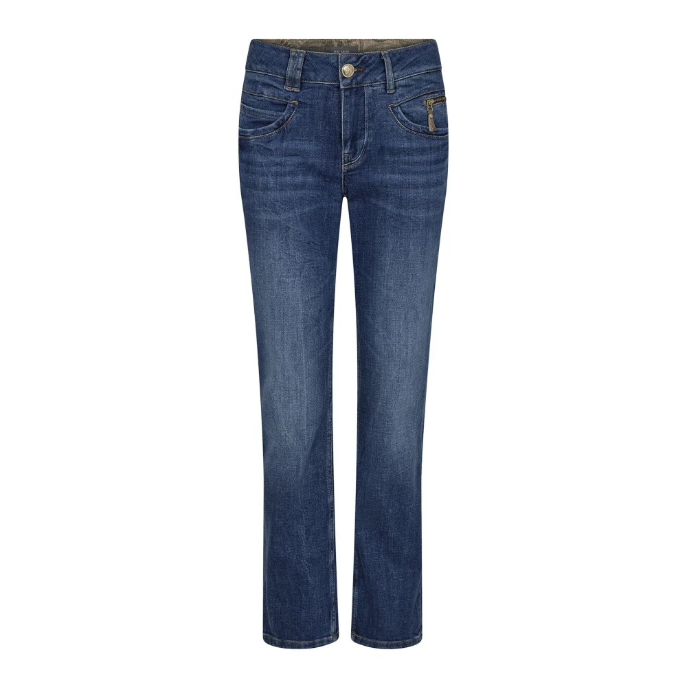 Mos Mosh Blue High-Waisted Dark Jeans - Female - Slim Fit Jeans - W26 - Jeans
