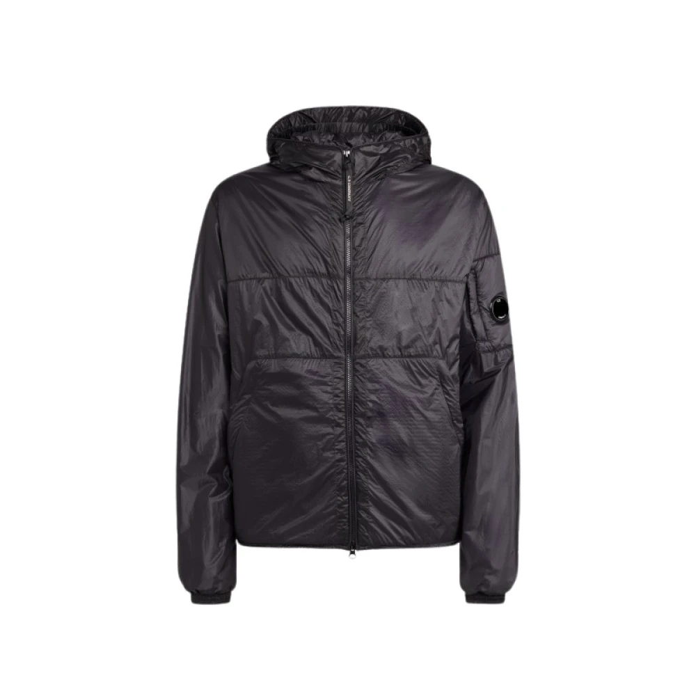 C.P. Company Gewatteerde Hoodie met Lens Detail Black Heren
