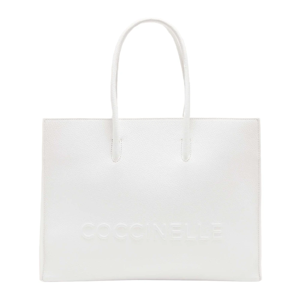 Coccinelle Maxi Logo Trendy Tote Tas White Dames