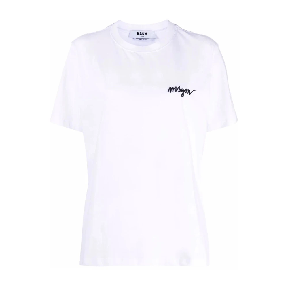 Msgm Women's White T-Shirts, M, T-Shirt For