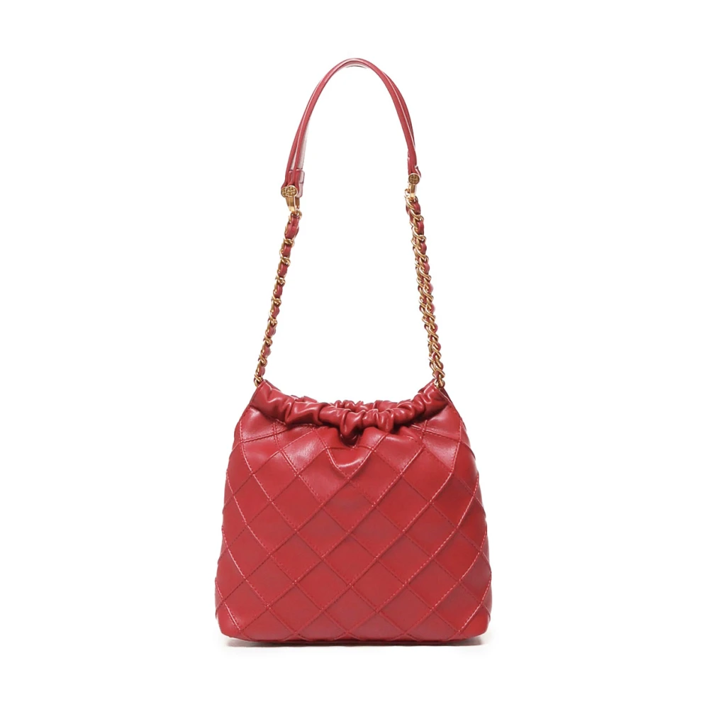 V73 Ruby Mini Hobo Tas met Matelassé Motief Red Dames