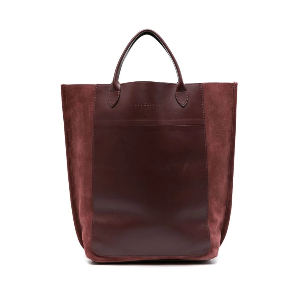 Longchamp Bourgondisch Kalfsleer Panel Handtas Red Dames