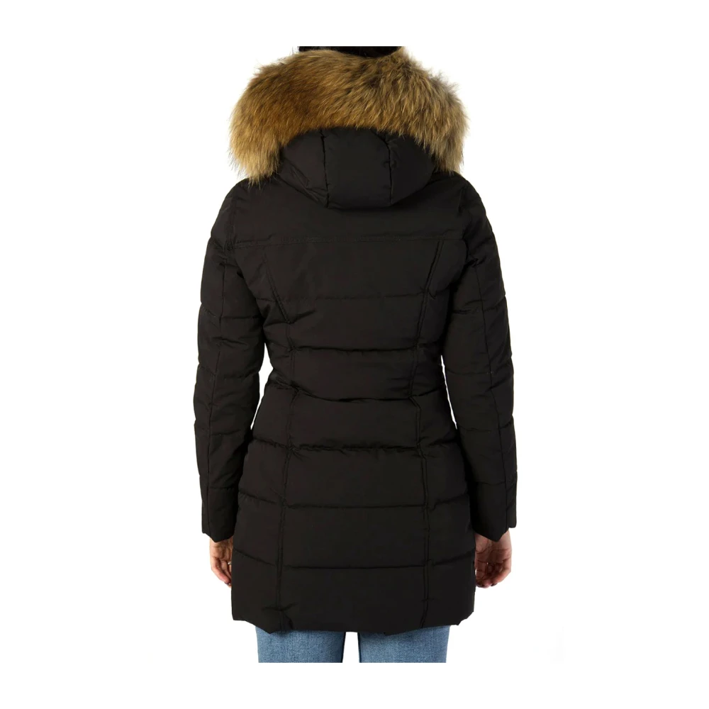YES ZEE Gewatteerde Hoodie Jas voor Dames in Zwart Black Dames