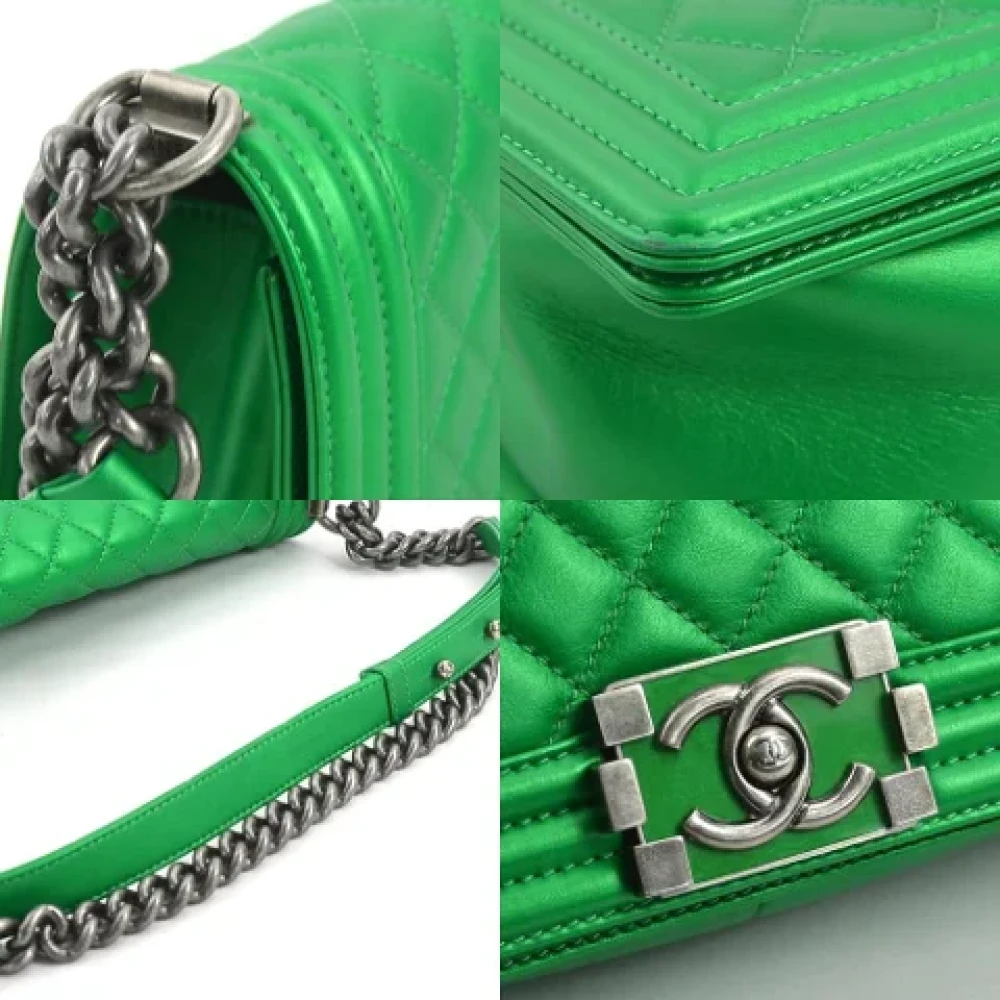 Chanel Vintage Pre-owned Leather shoulder-bags Green Dames