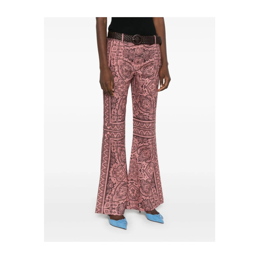 Zimmermann Flared Broek Ottie Stijl Pink Dames