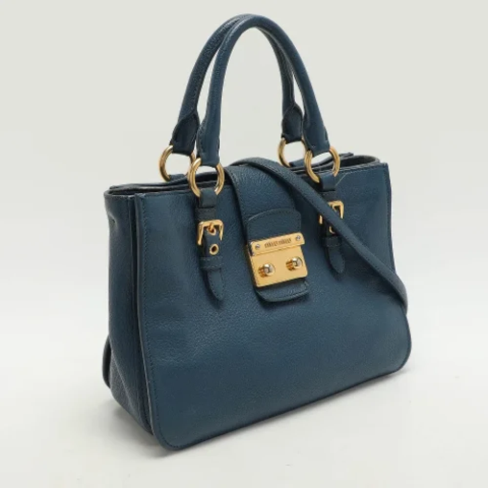 Miu Pre-owned Leather totes Blue Dames