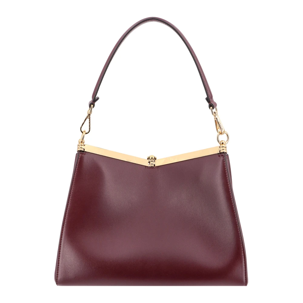 ETRO Leren schoudertas met Pegaso-charme Red Dames