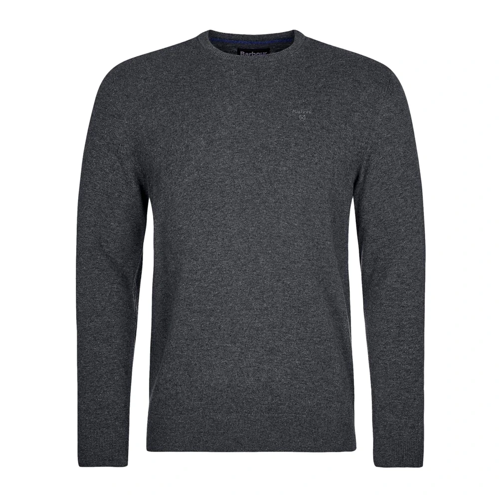 Barbour Men's Gray Essential Wool Crew Neck Jumper Charcoal - Round-Neck Knitwear - Xl - Knitwear