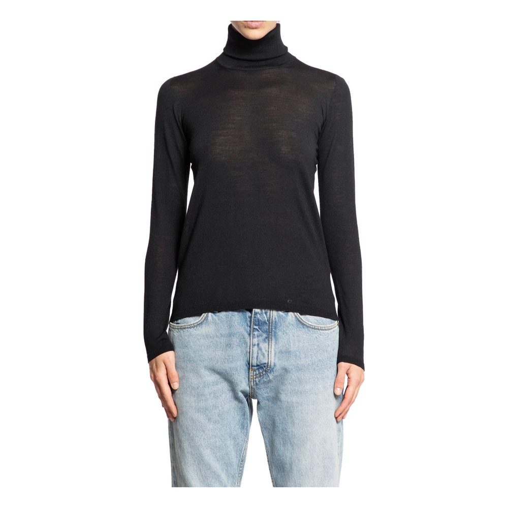 Sort Uld Turtleneck Slim Fit Sweater