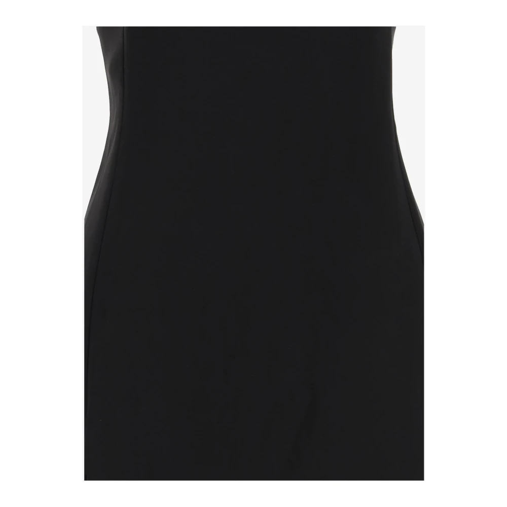 pinko Rhinestone Ronde Hals Mouwloze Zwarte Jurk Black Dames