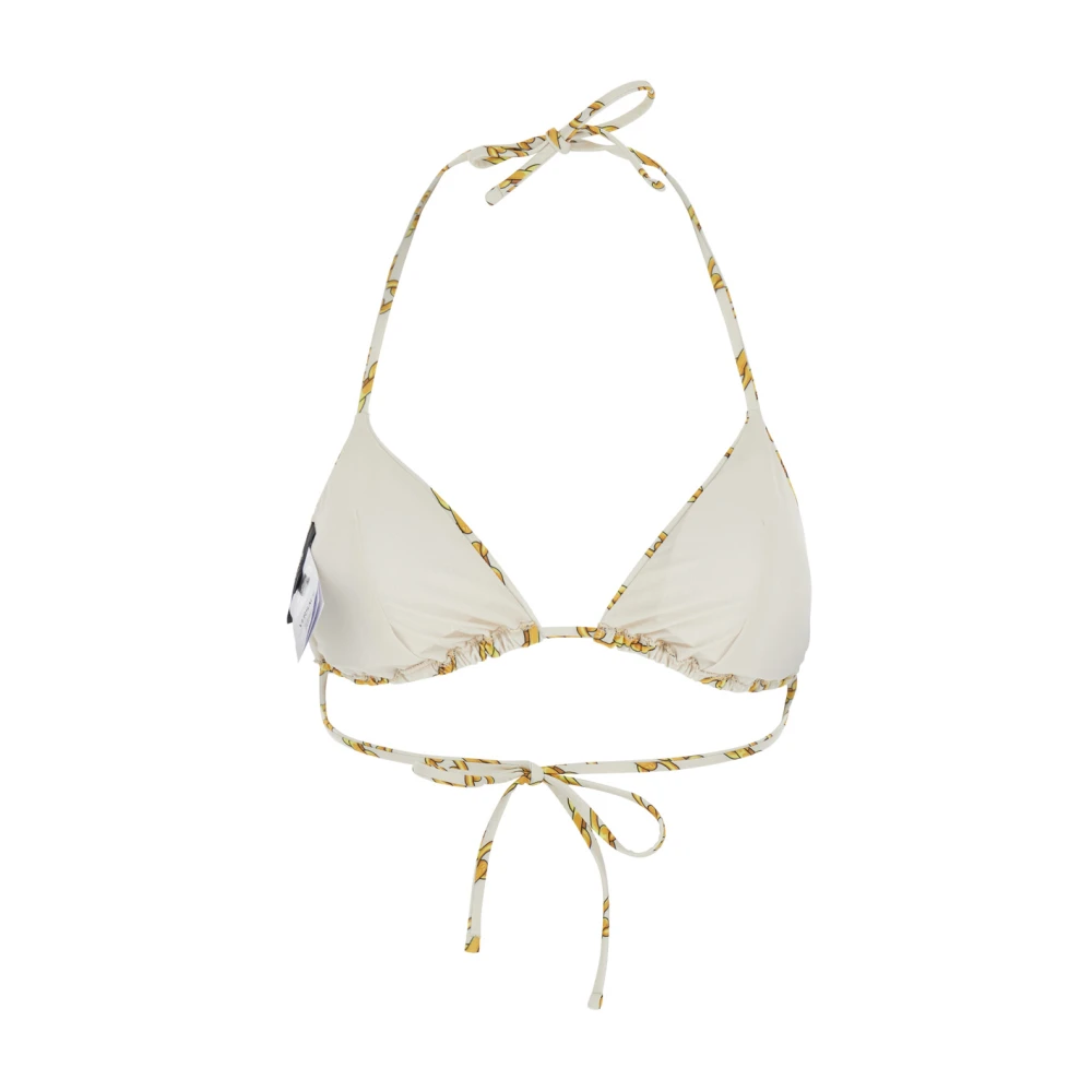 Versace Witte Bikini Top met Kettingprint White Dames