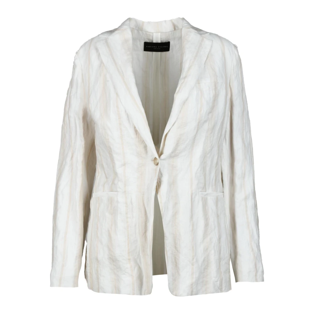 Fabiana Filippi White Blazers, Female, L, Jacket