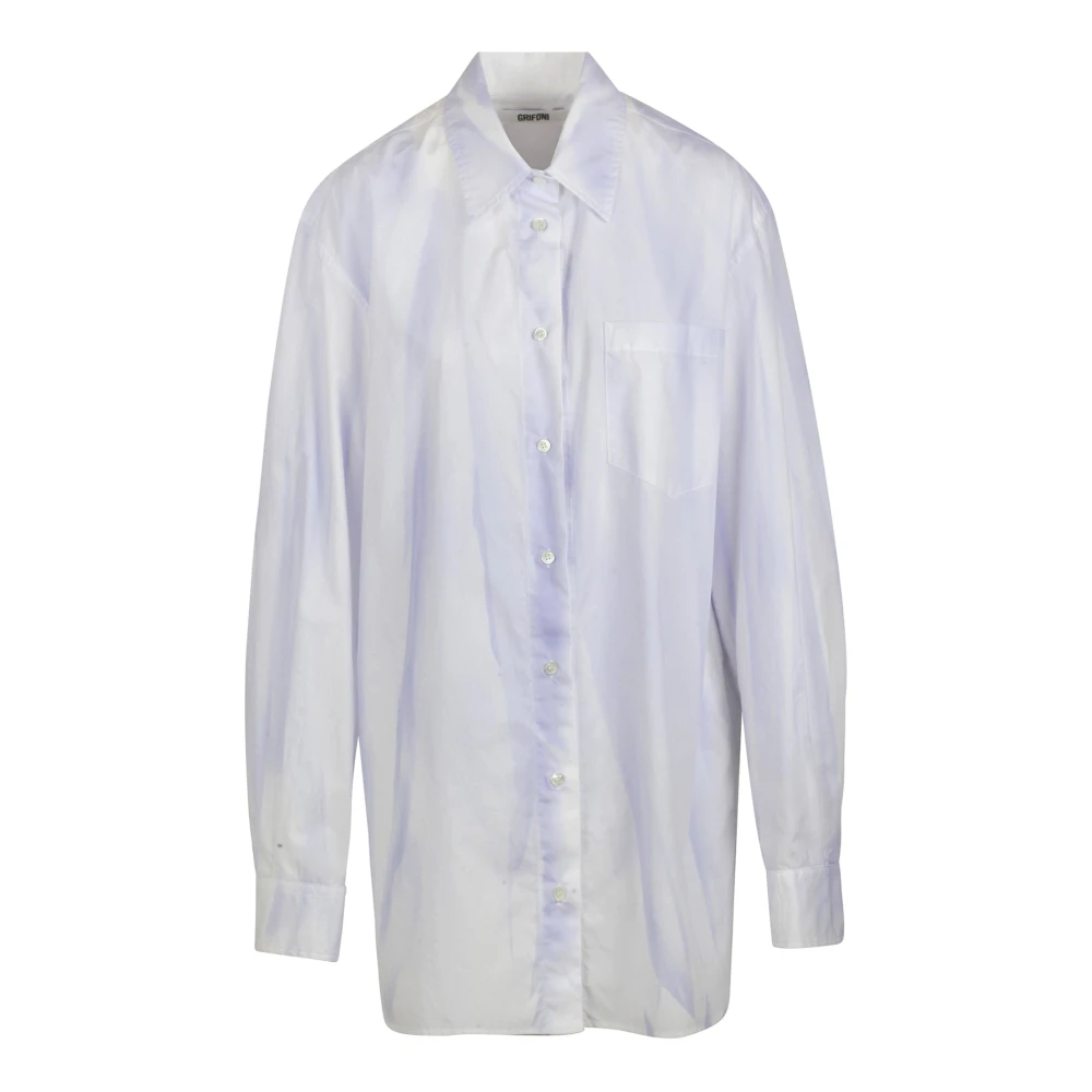 Mauro Grifoni Tie-Dye Poplin Overhemd Purple Dames