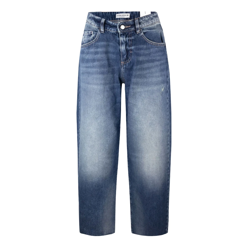 Icon Denim Women's Blue Loose-Fit Jeans,, Wide Leg Low Rise Jeans W26