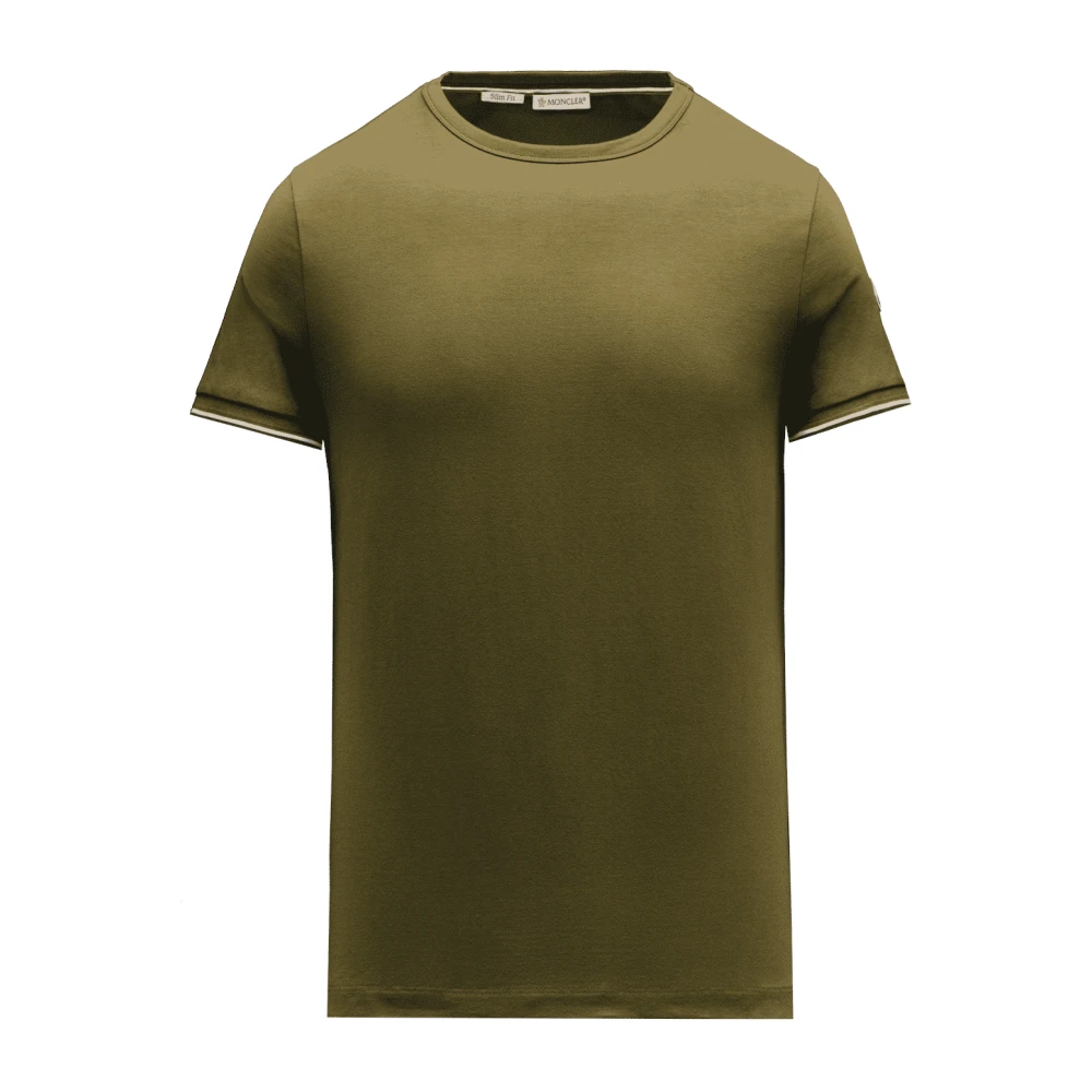 Moncler Fransk Flagga Inspirerad Rund Hals Tee Green, Herr