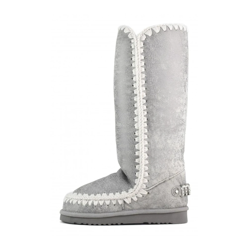 Mou Zilveren Glitter Eskimo Laarzen Gray Dames